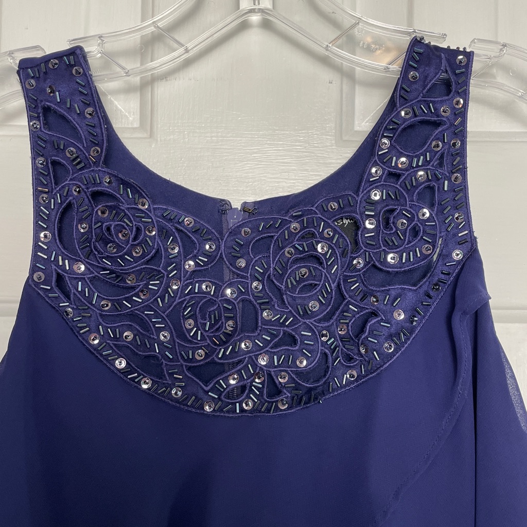 Purple Beaded Homecoming Dress S8